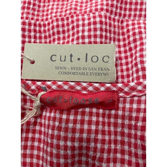NEW Cut Loose Size Large  Crinkle Check Swing Dress $112 Checkered Gingham Boho - Picture 8 of 9